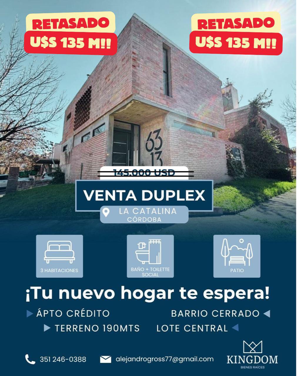 DUPLEX EN VENTA EN BARRIO LA CATALINA! - Imagen 1
